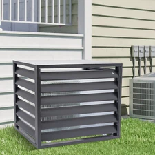 Air Conditioner Fence Screen - Durable Freestanding Privacy Cover, Dark Grey