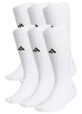 New, Adidas 2.0 White Crew Sock, XL men's shoe 12-15 , 6 pairs, Free Shipping 