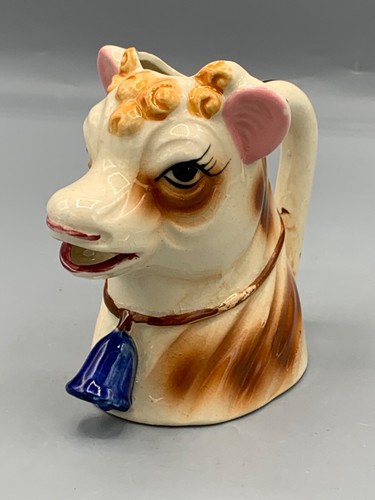 Vintage Elsie Brown & White Ceramic Cow Creamer/Pitcher - Japan -  CR 11 - Picture 1 of 6
