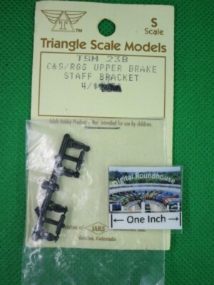 Triangle Scale Models S scale #238 Upper Brake Staff Brackets, C&S/RGS (4)