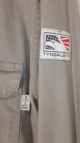 ๐ฅ Tyndale FR Shirt Mens LARGE Gray Button Down CAT 2 2112 8 CAL Flame Resistant - Picture 5 of 11