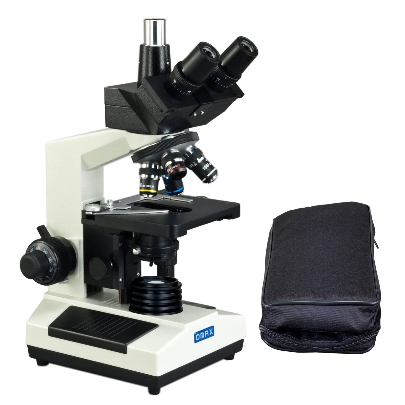 OMAX 40X-2500X Trinocular Compound Biological Microscope w Vinyl ...