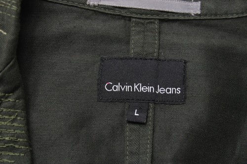 Calvin Klein Jeans Blazer Men Large Single Breasted Unlined Linen Blend Darn - Picture 6 of 11