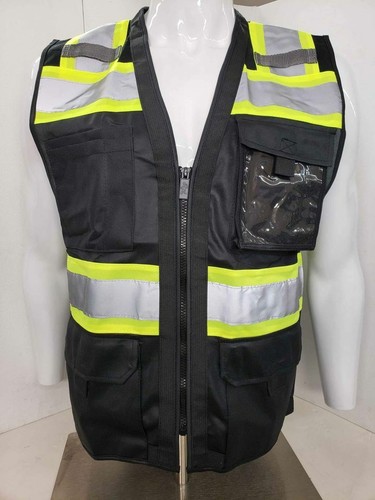 HIGH VISIBILITY BLACK SERIES Safety Vest Solid Front Mesh Back - Picture 30 of 62