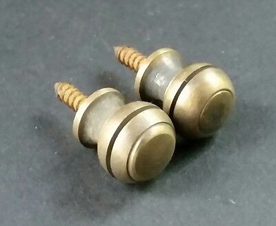 2 Solid Brass Small Stacking Barrister, Barrister Bookcase Hardware Knob