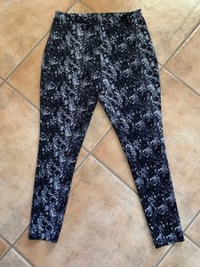 Joseph-Ribkoff-Womens-Sz-8-Black-White-Leggings-Pants-Stretch-Elastic-Waist