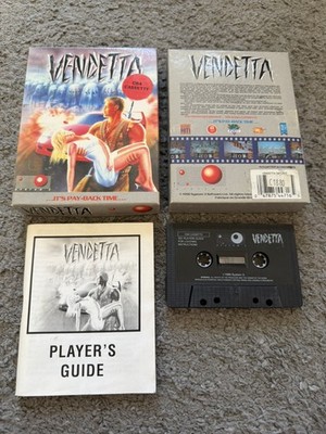 Vendetta - System 3 - seltene C64 Kassette Mini-Box - getestet siehe Bilder  