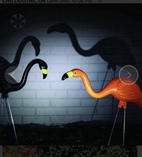 Spooky Mingos Yard Flamingos Halloween Decor Orange Black Blow Mold. 27 . NEW