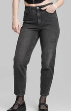 NEW Wild Fable Women's Distressed High Rise Tapered Ankle Jeans Size 6