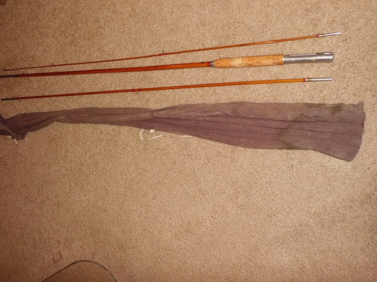 Vintage MONTAGUE Clear Lake 3 pc Split Bamboo Fly 9' Rod made in
