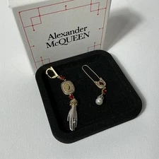 Alexander Mcqueen Silver Skull Earrings