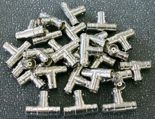 25 Pieces BNC 3 Way Female to Female to Female T Adapter Connectors NEW