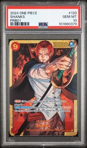 PSA 10 - 2024 One Piece PRB01 The Best Vol. 1 Shanks OP01-120 - SEC Rare