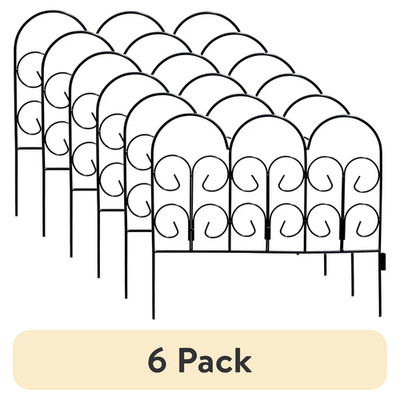 6 pack Expert Gardener Iris Black Powder Coated Steel Garden Border 16in x 18in