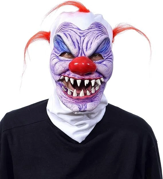 Men`s Killer Clown Mask Adult Creepy Evil Clown Halloween Face Mask Pennywise - Image 4 of 4