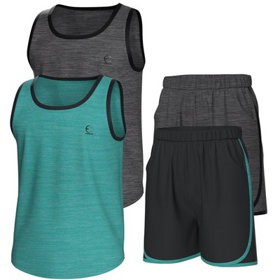 Essenclo Boy Sets Athletic Crew Neck T-Shirt & Short Outfit w/ Pockets Size 3-16