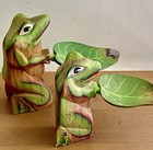 Vintage Hand Painted And Hand Carved Wooden Frogs — photo 2