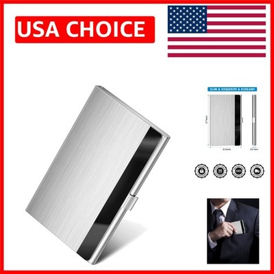 Elegant Stainless Steel Business Card Holder - Slim Pocket Case for 10-20 Cards