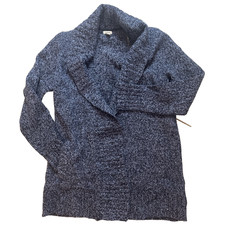 Vintage LL Bean 100 Lambswool Blue Cardigan Womens Size M