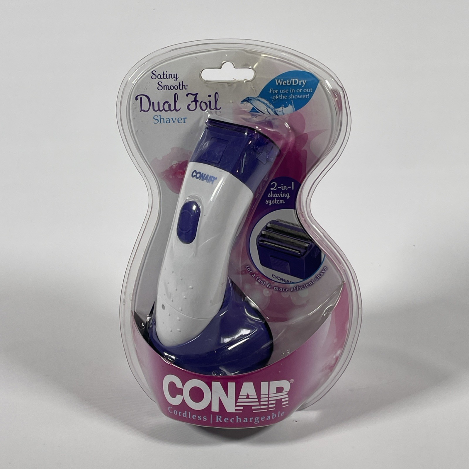 Conair Dual Foil Wet/Dry Cordless Rechargeable Women's Shaver NEW SEALED