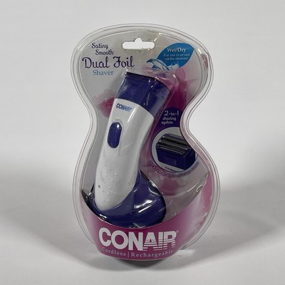 Conair Dual Foil Wet/Dry Cordless Rechargeable Women's Shaver NEW SEALED
