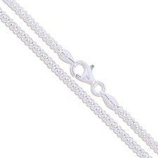 Sterling Silver Diamond-Cut Popcorn Coreana Necklace Length 16 Inches