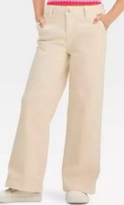    Cat  Jack Girls' Mid-Rise Wide Leg Trouser Jeans Size 5  
