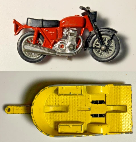 Vintage Matchbox Lesney England 38 Honda Motorcycle & Trailer diecast car 1:64