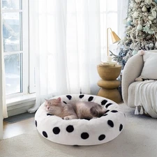 MEWOOFUN Donut Cat Bed For Indoor Cats - 23 Inch Round Washable Pet Bed With Non