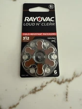 10 PACK RAYOVAC LOUD N CLEAR SIZE 312 HEARING AID BATTERIES, 60 Cells