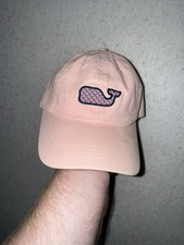 Vineyard Vines Baseball Hat Pink Big Whale Logo Monogram Cotton Dad Hat Preppy