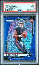 2024 Panini Prizm #378 Michael Penix RC Blue Choice 06/14 PSA 9 Mint - Falcons