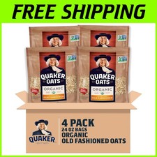 Organic Old Fashioned Oats, 24oz x 4, Non GMO Verified
