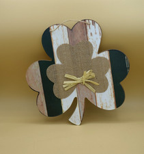 Wooden Decorative Sign St. Patrick's Day Shamrock Wall Decor 12"