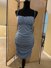 Emerald Sundae NWT Blue Size L  Drawstring Side Polyester Blend Dress