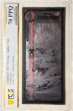 USPC 1 ZOMBUCK 2027 MORTUGA 1/1000TH OZ PURE SILVER PCGS 70 PPQ SUPREME GEM UNC
