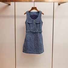 Self-Portrait Womens Summer New Retro Simple Casual Waist Short Vest Dress