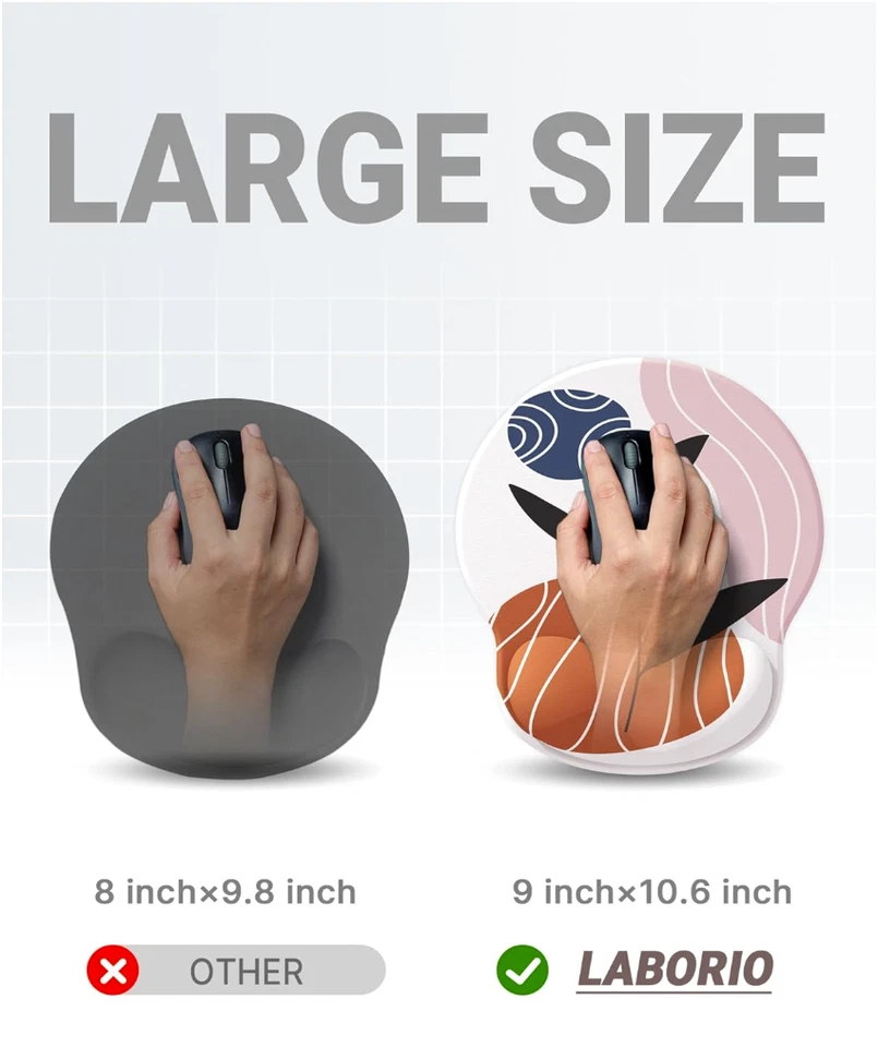 Ergonomic Mouse Pad  Gel Wrist Support Abstract Design Non-Slip Base Cushion - Image 4 of 4