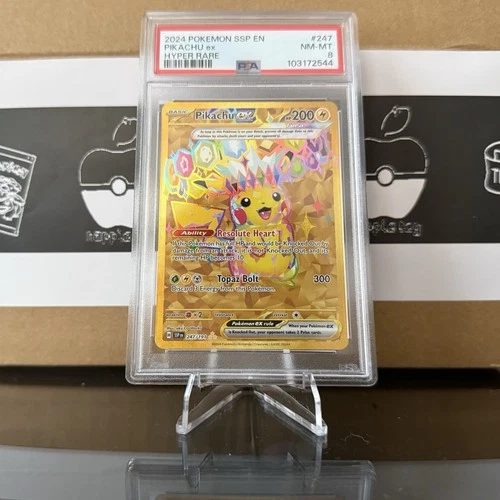 Pikachu ex 247/191 Sv08: Surging Sparks Hyper Rare PSA8