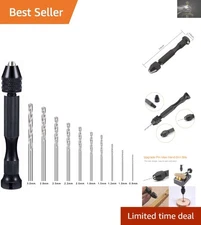 Lightweight Mini Hand Drill and 10 Twist Bit Set for Metal & Wood Projects