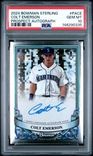 2024 Bowman Sterling Prospect Autographs Colt Emerson #PACE PSA 10 GEM MINT 