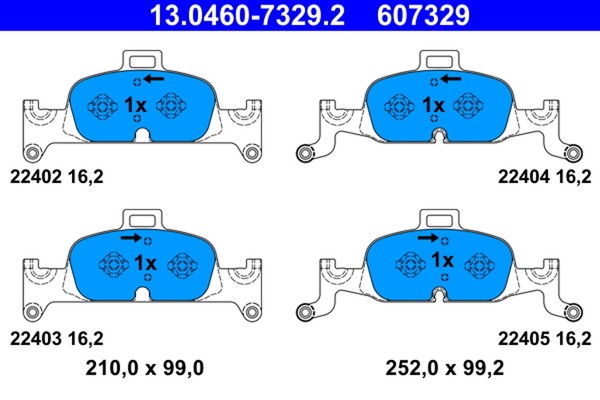 ATE Bremsbelagsatz Scheibenbremse 13.0460-7329.2 FüR Audi 8W5 Q5 8WD A4 A5 B9 A6-image