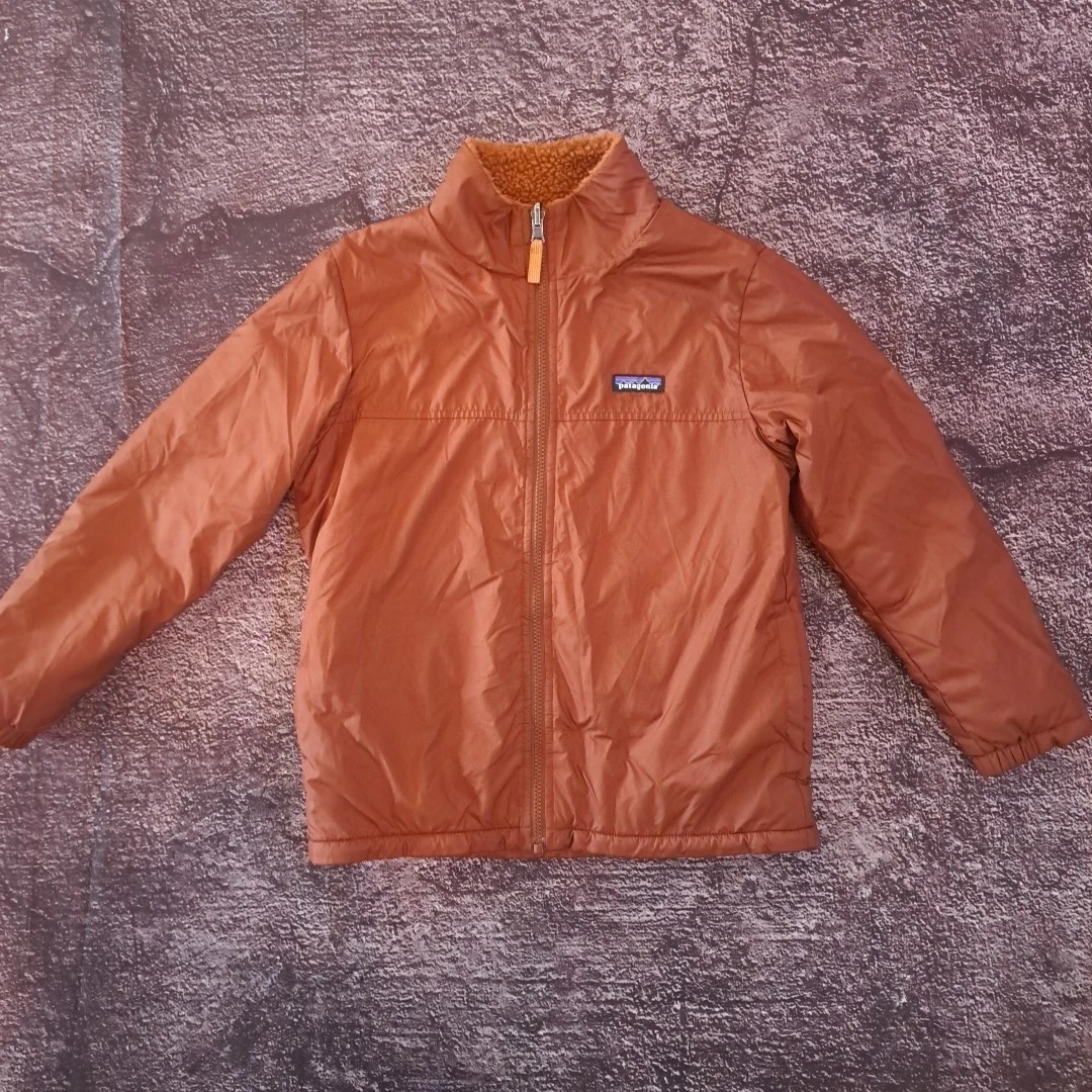 Patagonia Reversible Jacket Kids Orange Fleece