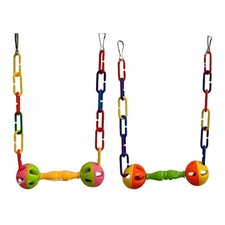 2pcs Colorful Bird Swing Perch Bird Toy Bird Parakeet Cockatiel Toys RANDOM