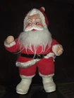 Vintage Rushton Co Santa Claus Plush Coca Cola Rubber Face White Boots - RARE