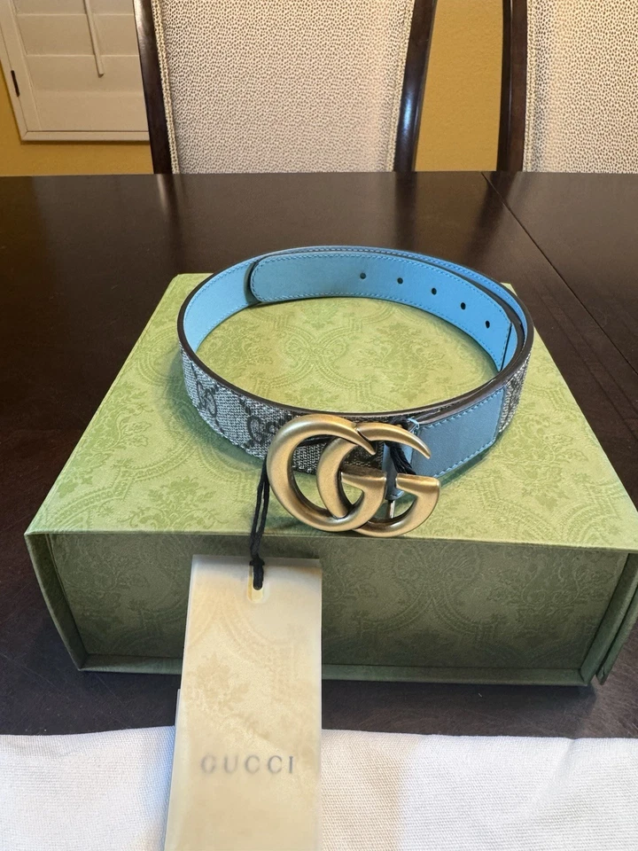 New Authentic Gucci GG Logo Leather Belt Size L Youth / S Women’s Waist 24 - 27 - Image 4 of 4