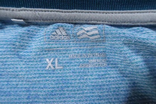 Adidas Polo Shirt Mens Extra Large Blue Golf Logo Collared - Picture 4 of 9