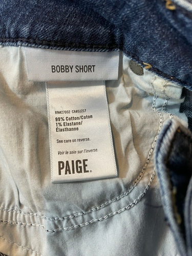 Pantalones cortos de mezclilla Paige para mujer Bobby de corte crudo dobladillo talla 29 - Imagen 4 de 4