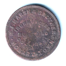 Australia Token.  Marsh & Brother 1d..  Murry St..  Hobart, Tasmania.  VG