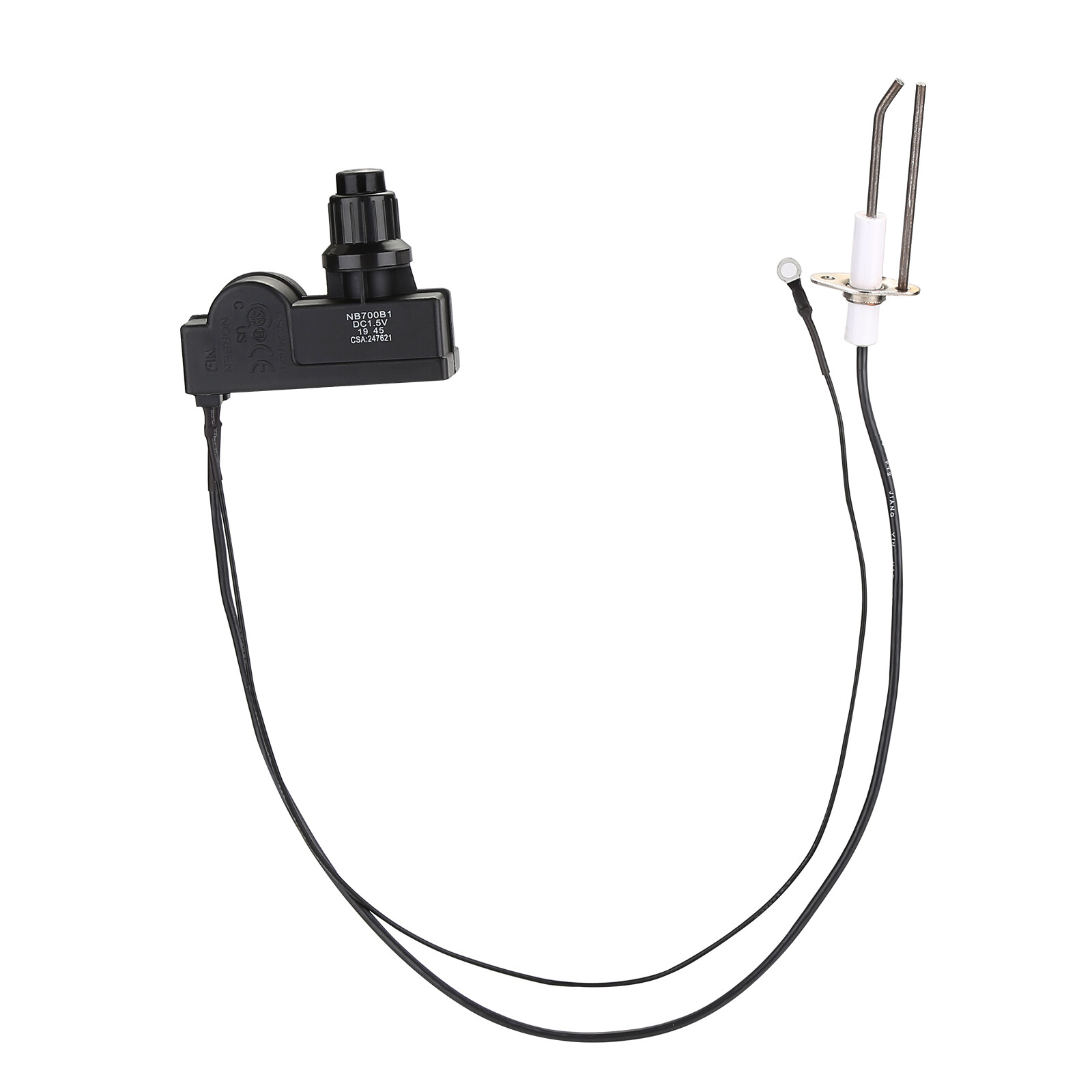Fire Ignitor Fire Pit Igniter, Push Button Ignition Kit with 2 Outlets and Ground ...